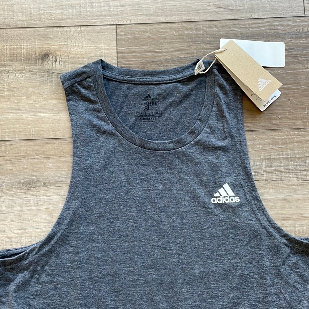 NWT Adidas Primegreen Gray Tank Top Women’s XL Workout Fitness Gym Sleeveless